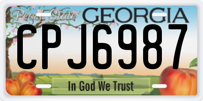 GA license plate CPJ6987