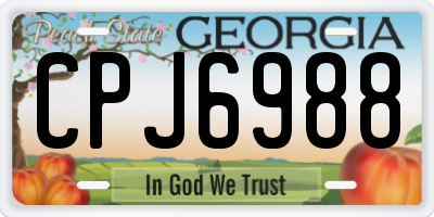 GA license plate CPJ6988