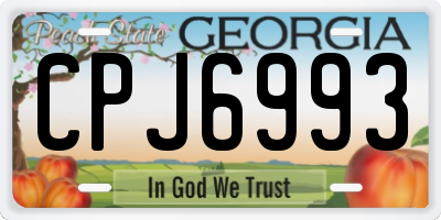GA license plate CPJ6993
