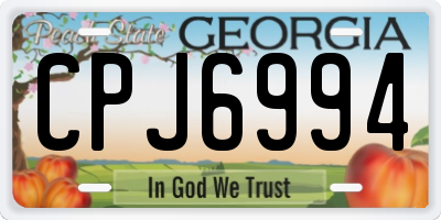 GA license plate CPJ6994