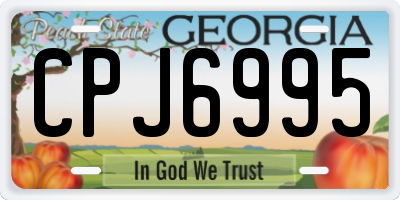 GA license plate CPJ6995