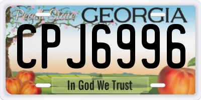 GA license plate CPJ6996
