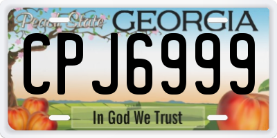 GA license plate CPJ6999