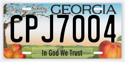 GA license plate CPJ7004