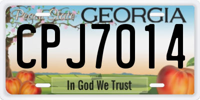 GA license plate CPJ7014