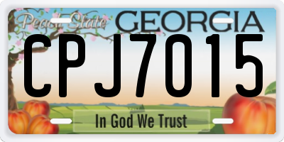 GA license plate CPJ7015