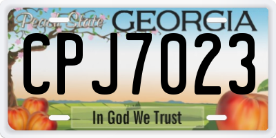 GA license plate CPJ7023