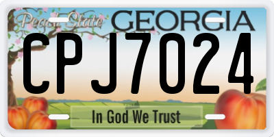 GA license plate CPJ7024