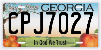 GA license plate CPJ7027