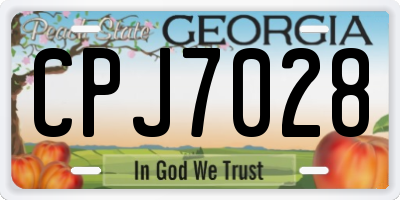 GA license plate CPJ7028