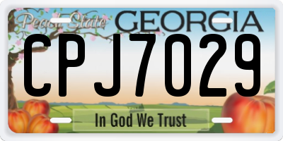 GA license plate CPJ7029