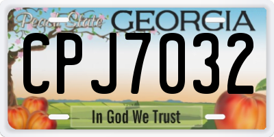 GA license plate CPJ7032
