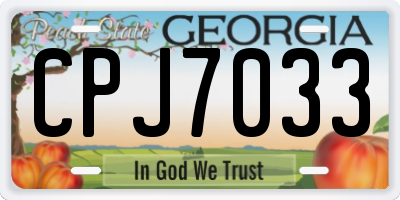 GA license plate CPJ7033
