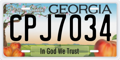 GA license plate CPJ7034