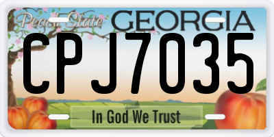 GA license plate CPJ7035