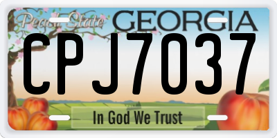 GA license plate CPJ7037