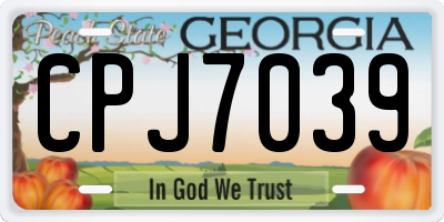 GA license plate CPJ7039