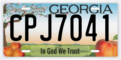 GA license plate CPJ7041