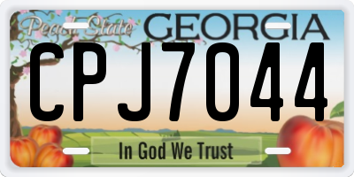 GA license plate CPJ7044