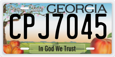 GA license plate CPJ7045