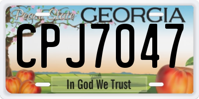 GA license plate CPJ7047
