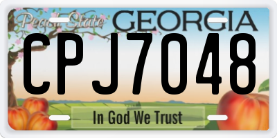 GA license plate CPJ7048