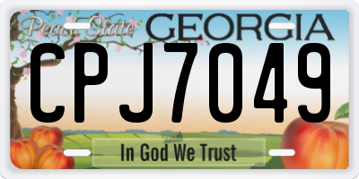 GA license plate CPJ7049
