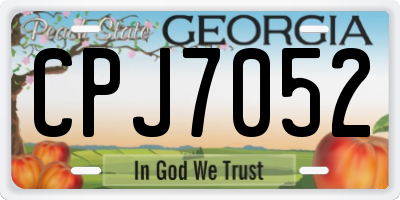 GA license plate CPJ7052