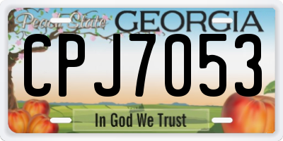 GA license plate CPJ7053
