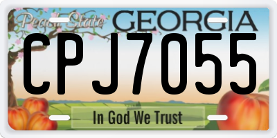 GA license plate CPJ7055