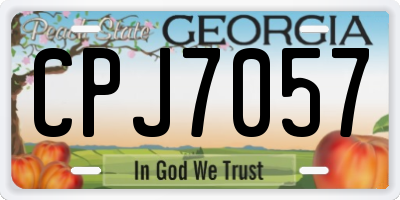 GA license plate CPJ7057