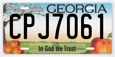 GA license plate CPJ7061