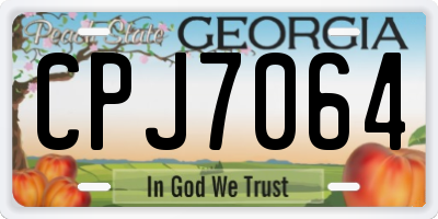 GA license plate CPJ7064