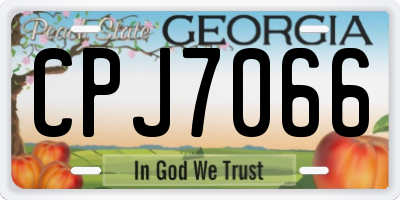 GA license plate CPJ7066