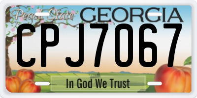 GA license plate CPJ7067