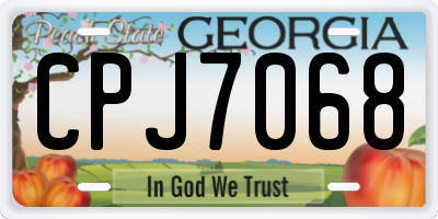 GA license plate CPJ7068