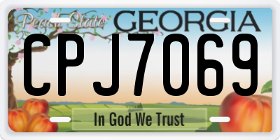 GA license plate CPJ7069