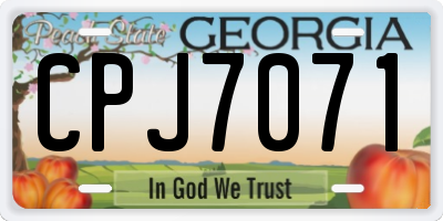 GA license plate CPJ7071