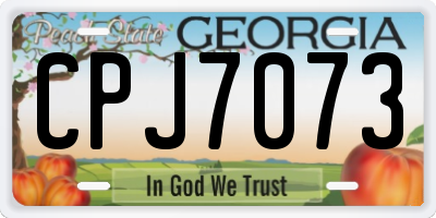 GA license plate CPJ7073