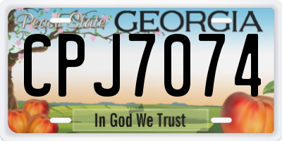GA license plate CPJ7074