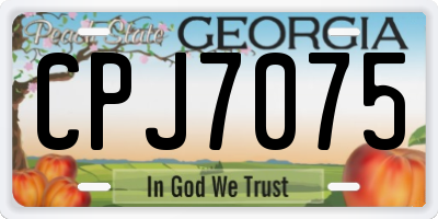 GA license plate CPJ7075