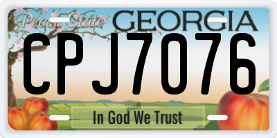 GA license plate CPJ7076