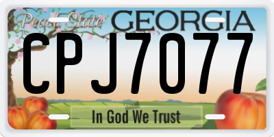 GA license plate CPJ7077