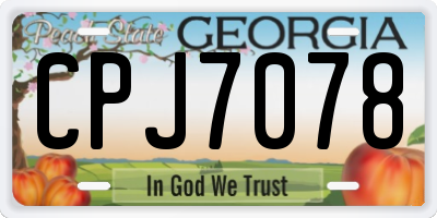 GA license plate CPJ7078