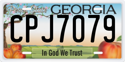 GA license plate CPJ7079
