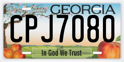 GA license plate CPJ7080