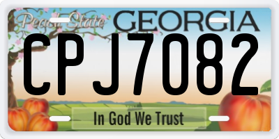 GA license plate CPJ7082