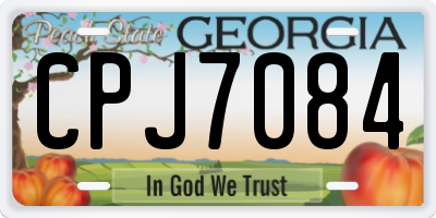 GA license plate CPJ7084