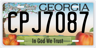 GA license plate CPJ7087