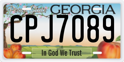 GA license plate CPJ7089